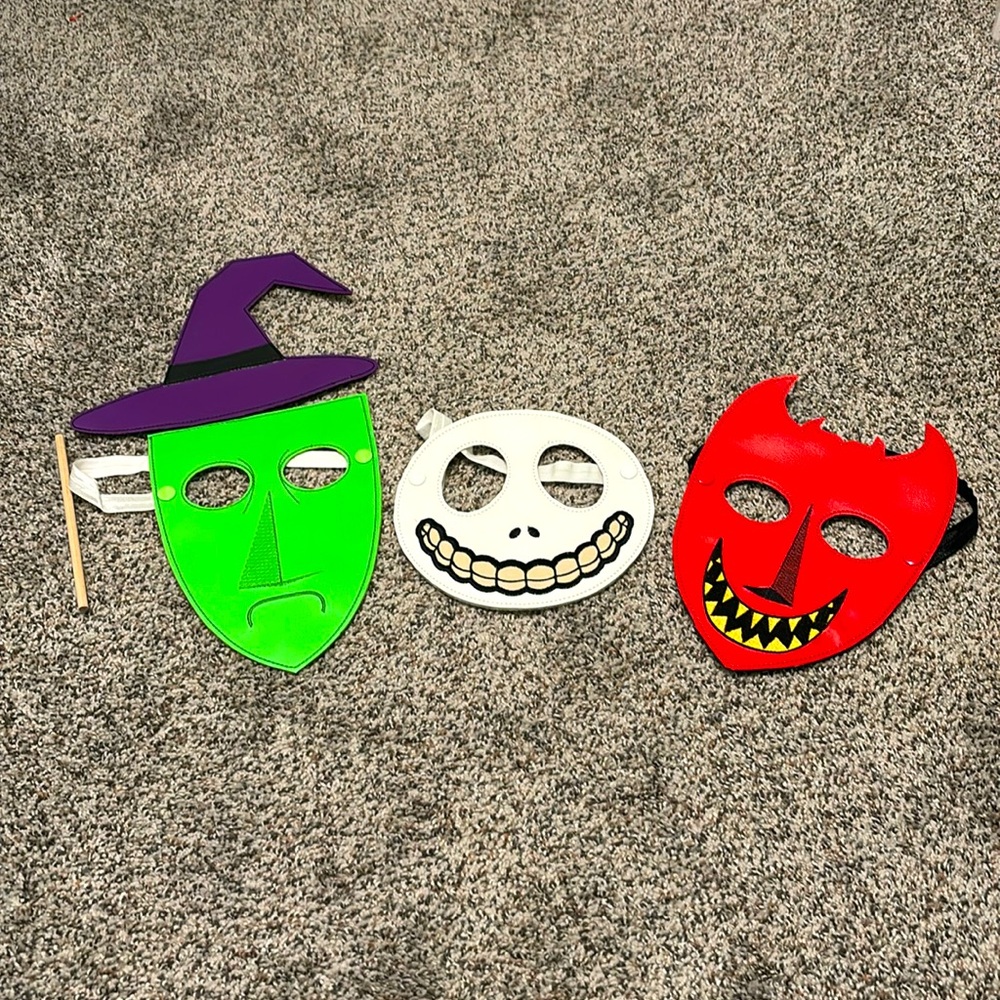 Lock, Shock, & Barrel Masks w/elastic - Nightmare Before Christmas